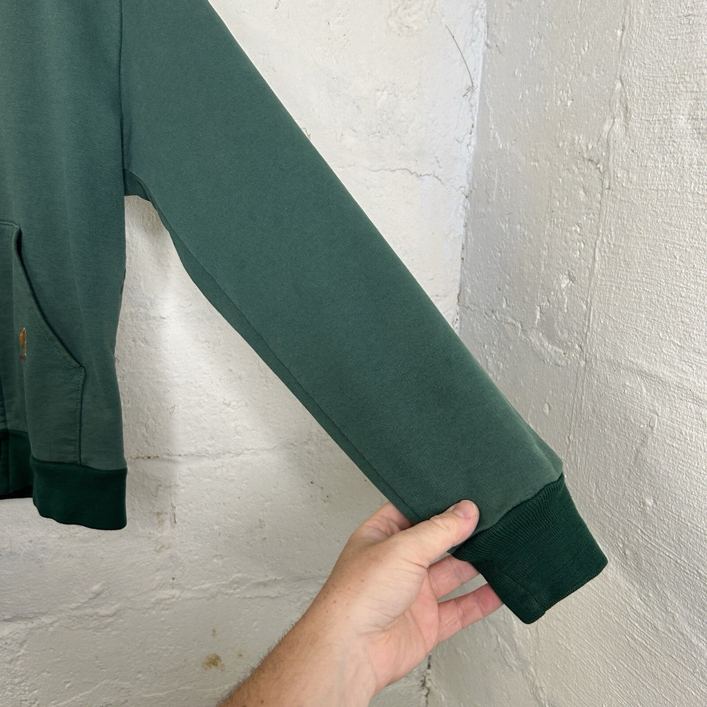 Vintage Faded Carhartt Thermal-Lined Zip Hoodie “Forest Green” 868 Men’s Small