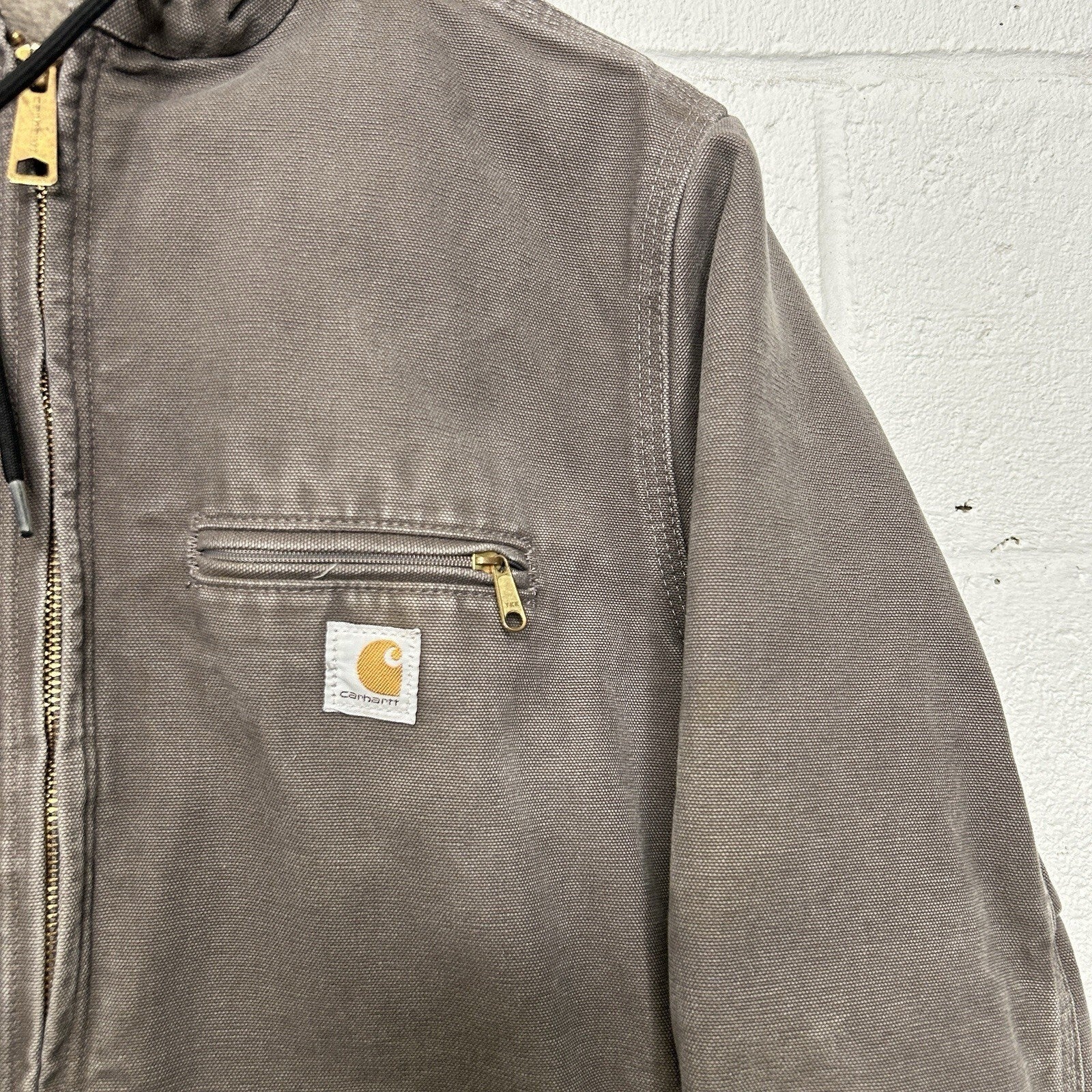 Carhartt Sherpa-Lined Hooded Detroit Jacket “Taupe Grey”