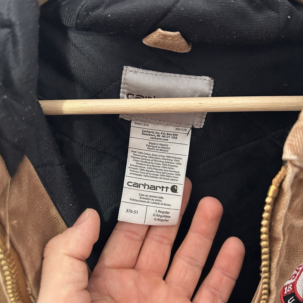 Carhartt Quilt-Lined Hooded Canvas Active Jacket “Brown”