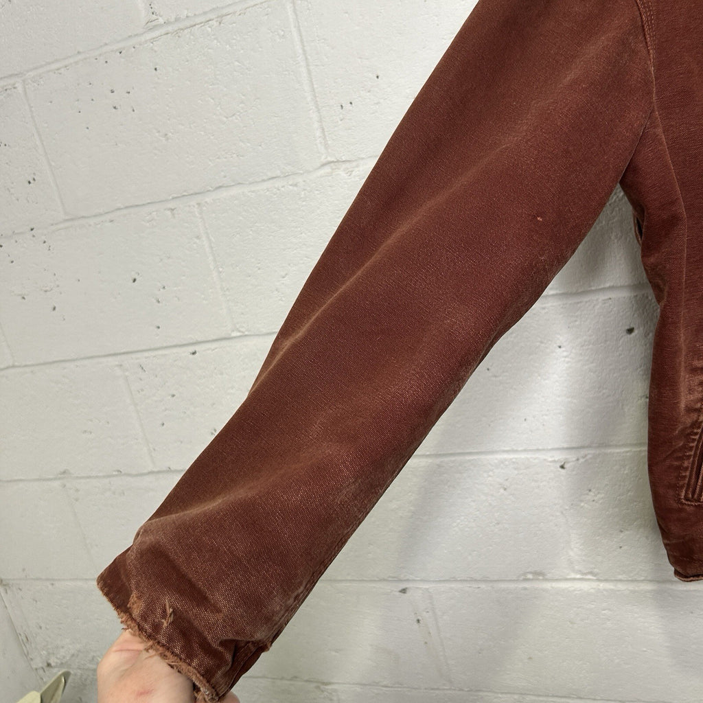 Vintage Carhartt Sherpa-Lined Hooded Detroit  Jacket “Clay” J141 CLY Men’s Small