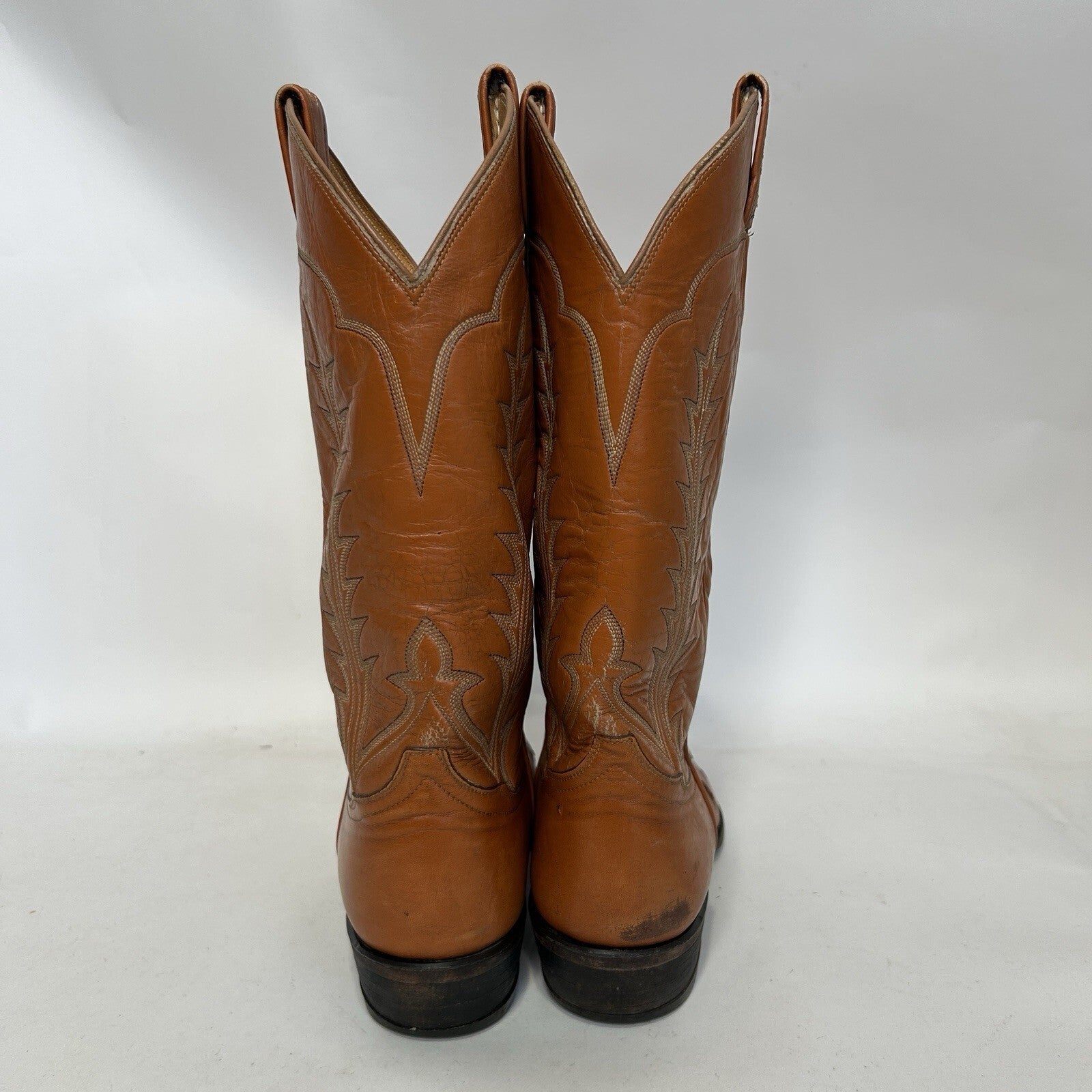 Vintage Western Tony Lama Cowboy Boots “Tan Brown” Men’s 10.5D Black Label