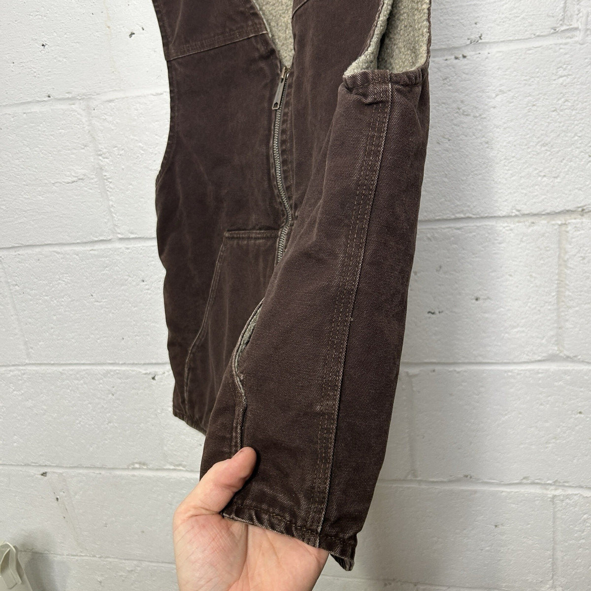 Vintage Carhartt Sherpa-Lined Rugged Vest “Dark Brown” V26 DKB Men’s Medium