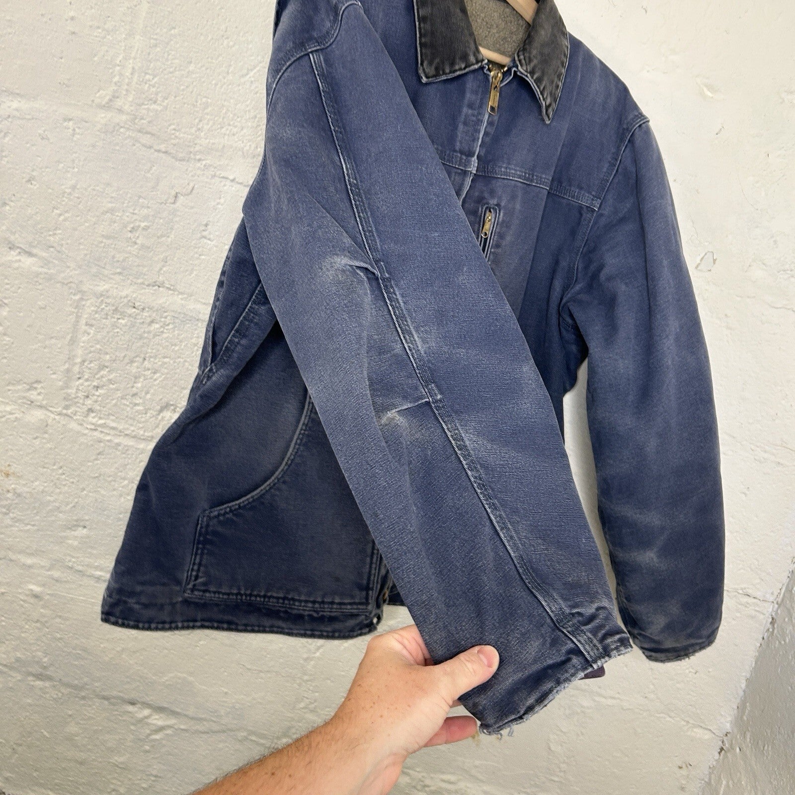 Vintage Carhartt Sherpa-Lined Ridge Jacket “Deep Blue” C61 DPB Men’s Large