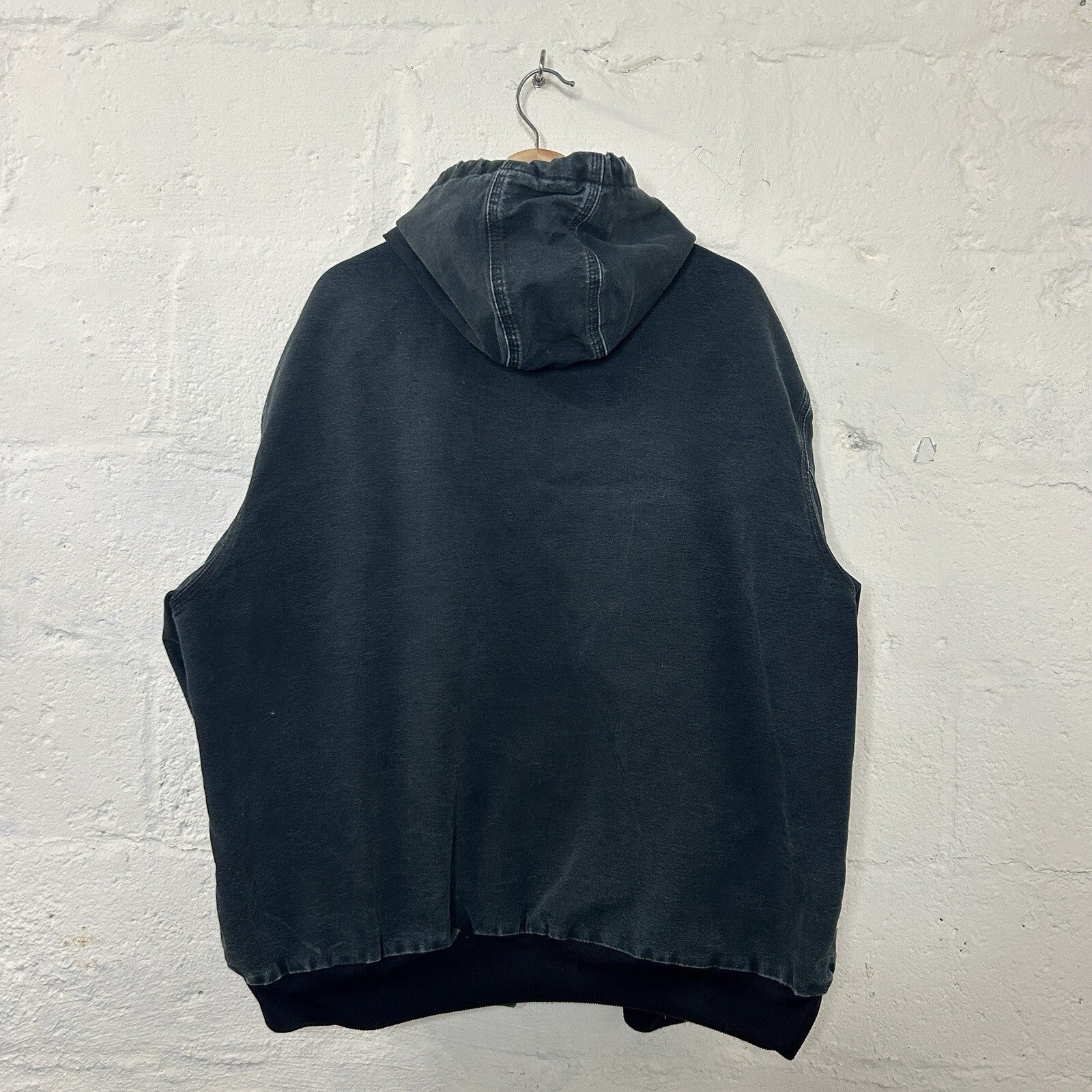 Faded Thrashed Carhartt Thermal Hooded Active Jacket “Black” J131 BLK Men’s 2XL
