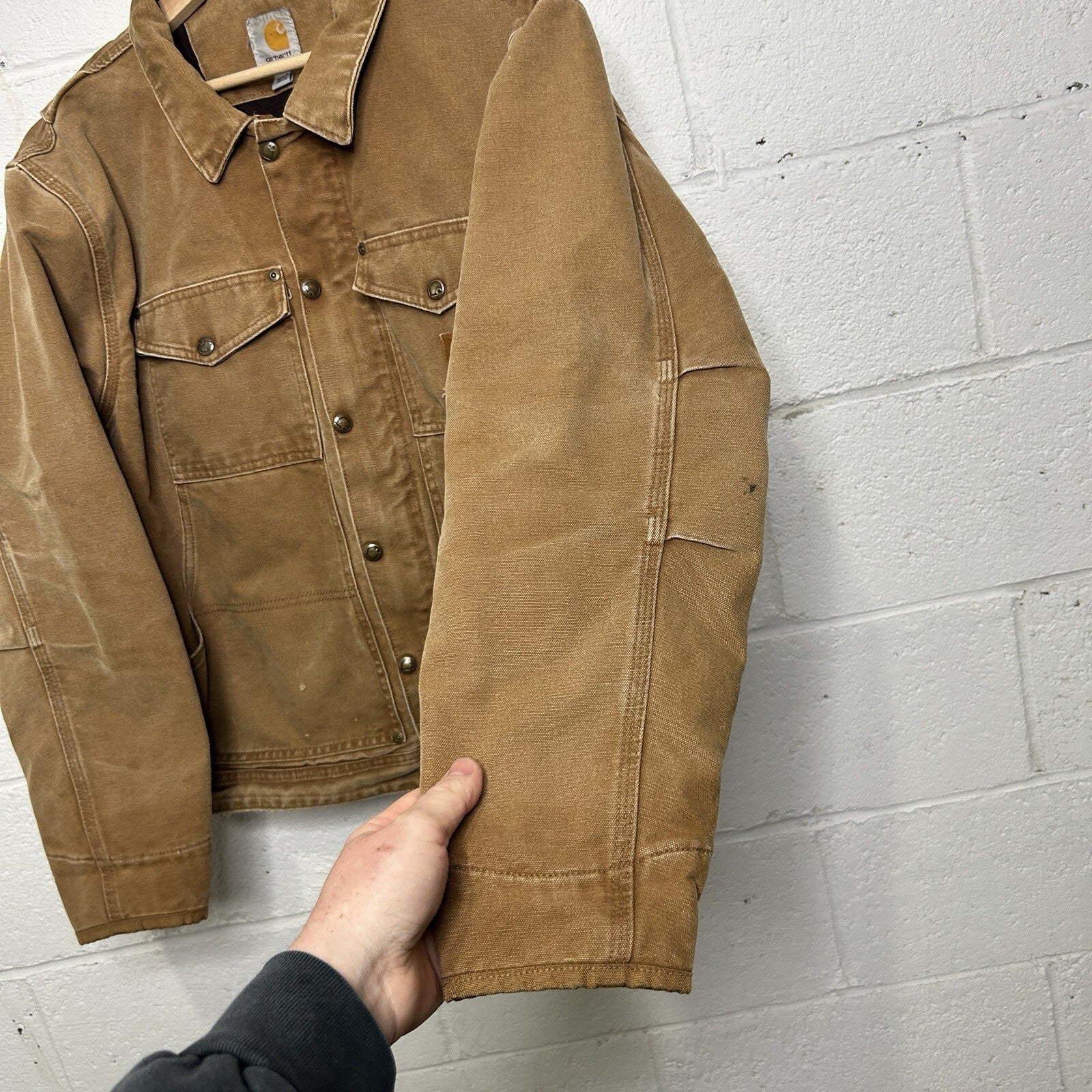 Carhartt Berwick Fleece-Lined Canvas Jacket “Brown” 101230-211 Men’s Large