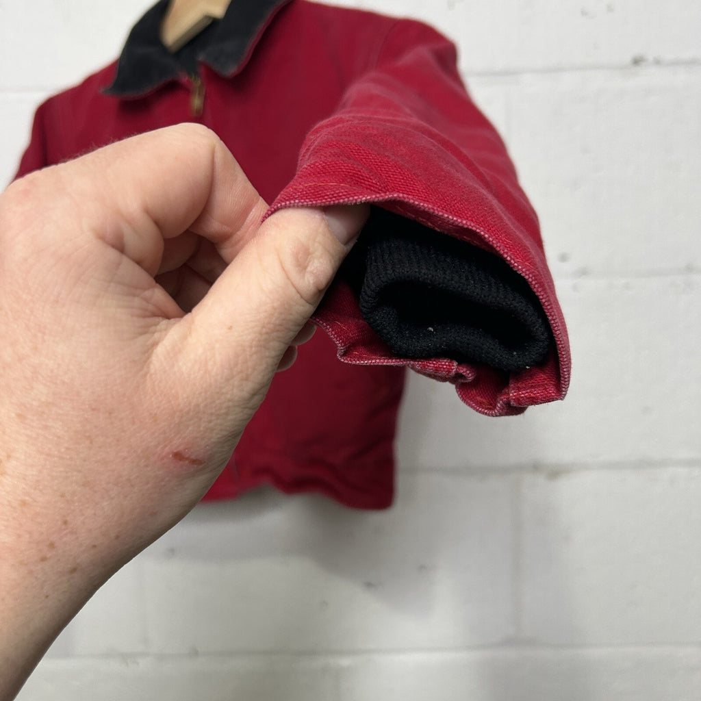 Vintage Carhartt Firm Duck Quilt-Lined Detroit Jacket “Red” JQ600 Youth Medium