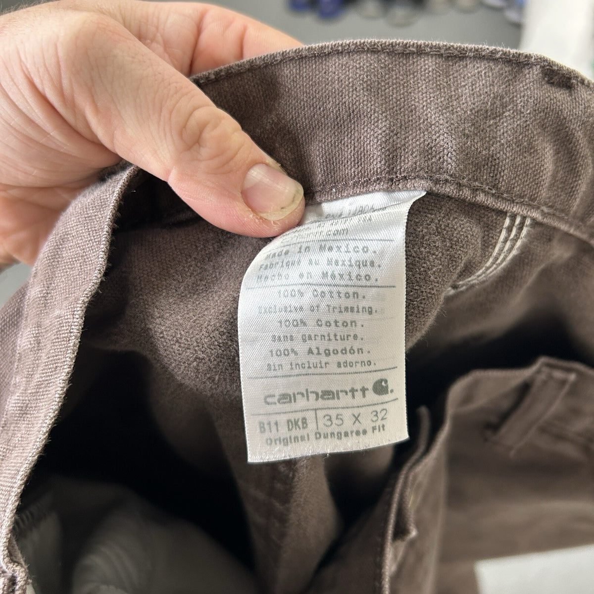 Vintage Carhartt Carpenter Dungaree Fit Work Pants “Dark Brown” B11 DKB 35x32