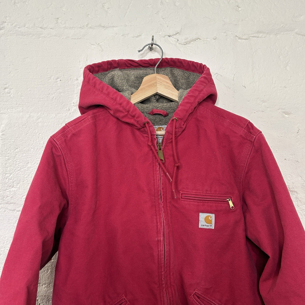 Carhartt Sherpa-Lined Hooded Detroit Jacket “Scarlet Red”WJ141 SCA Women’s Large