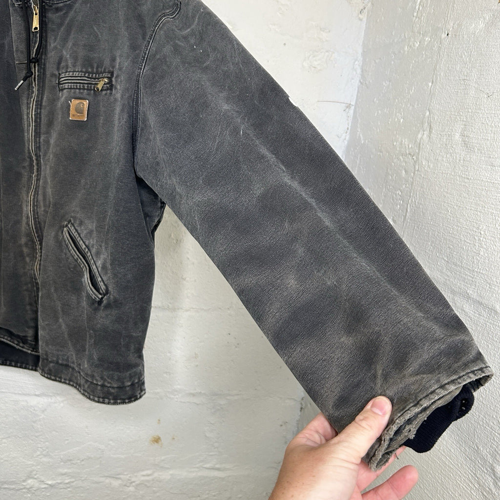 Vintage Carhartt Sherpa-Lined Hooded Detroit Jacket “Black” J141 BLK Men’s XL