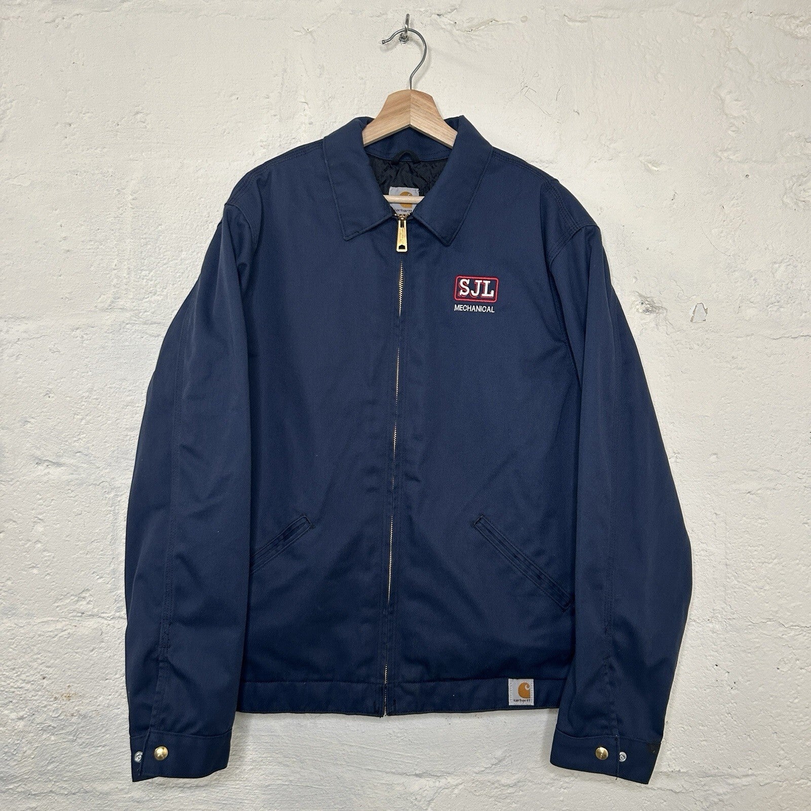 Y2K Carhartt Twill Quilt-Lined Detroit Jacket “Navy Blue” J293 NVY Men’s Large