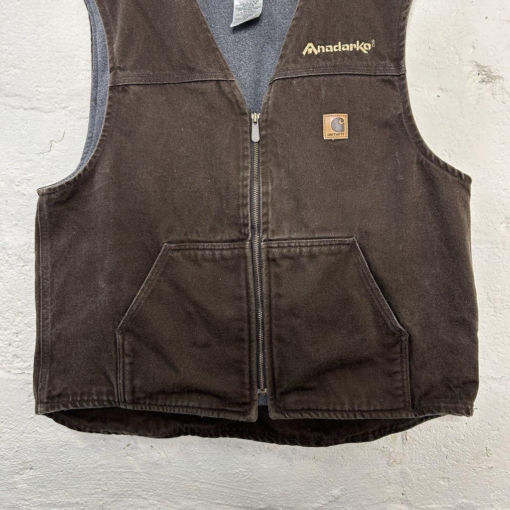 Vintage Carhartt Fleece-Lined Rugged Vest “Dark Brown” V19 DKB Men’s X-Large