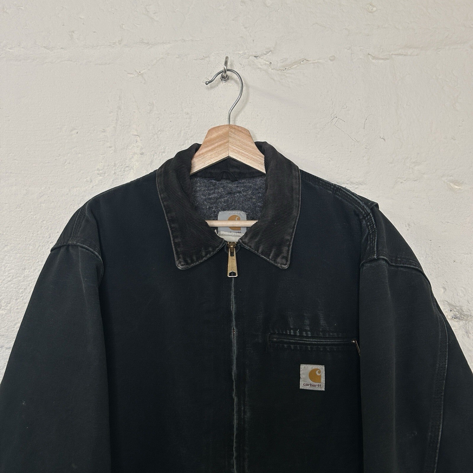 Vintage Faded Carhartt Blanket-Lined Detroit Jacket “Black” J01 BLK Men’s XL