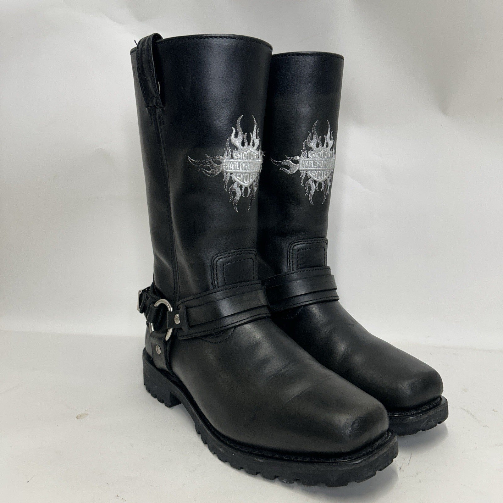 Vintage Harley-Davidson Motorcycle Flame Logo Boots “Black” 91055 Men’s 9