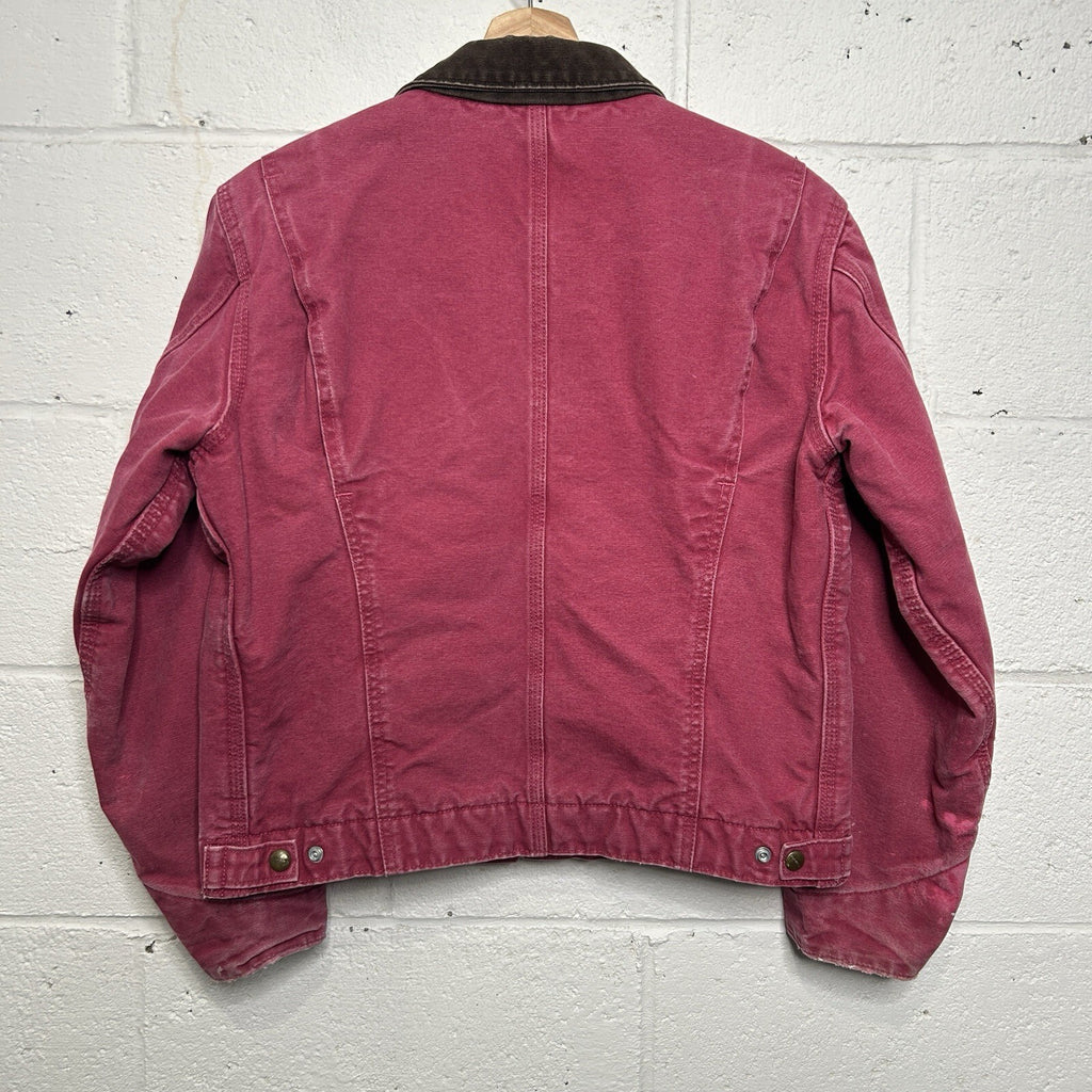 Vintage Carhartt Sherpa-Lined Detroit Jacket “Raspberry” WJ097 RBY Women’s Small
