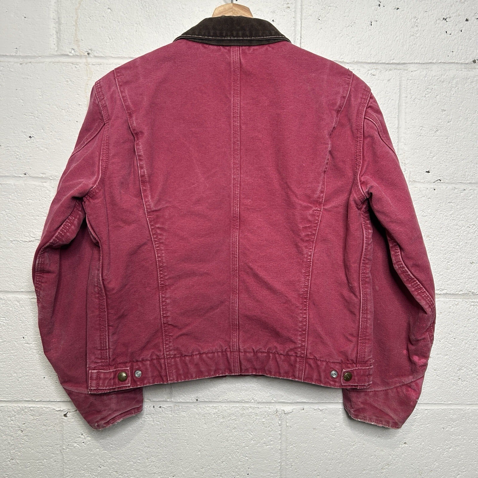 Vintage Carhartt Sherpa-Lined Detroit Jacket “Raspberry” WJ097 RBY Women’s Small