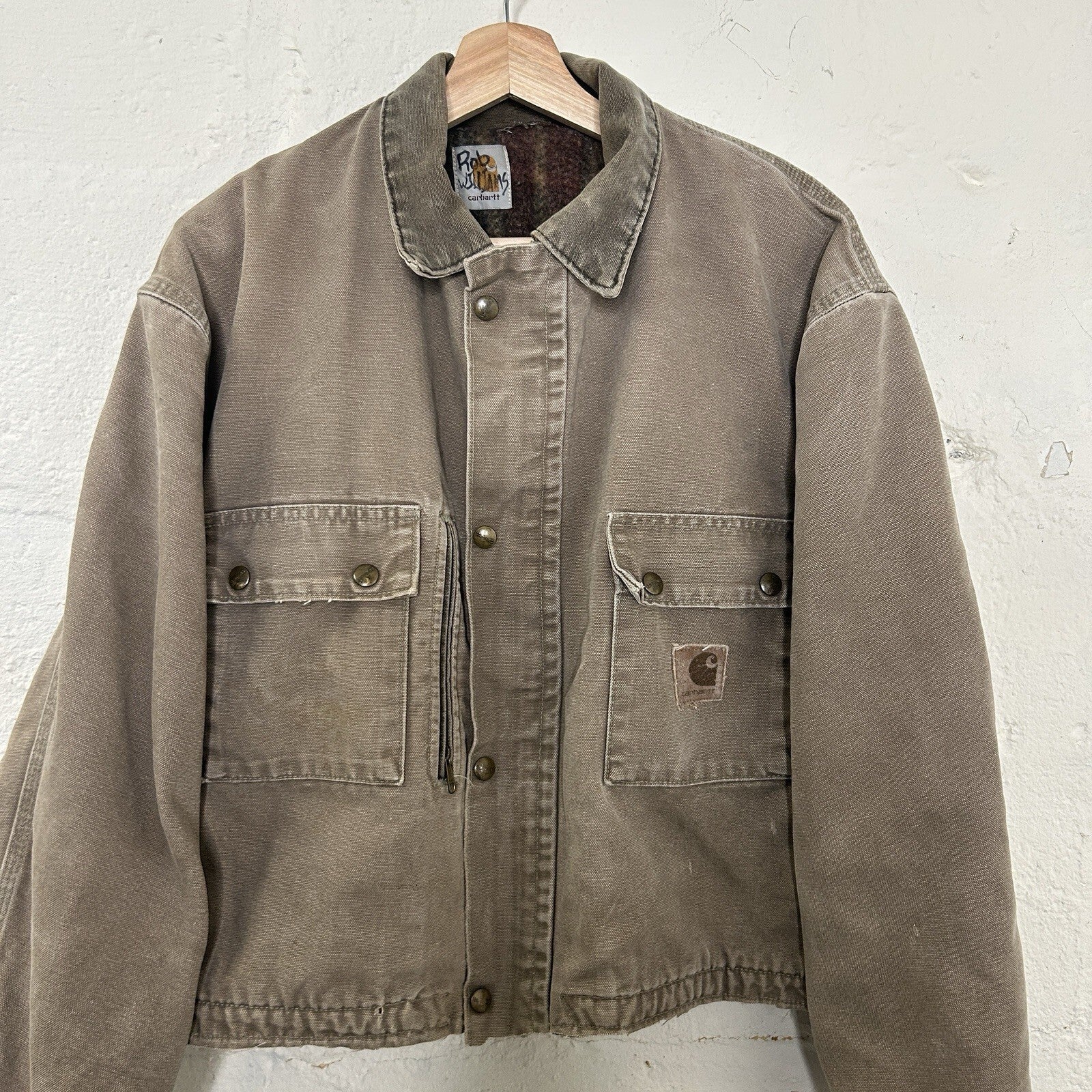 Vintage Carhartt Wool-Lined Cropped Duster Coat “Chestnut” PB2321 Men’s Small