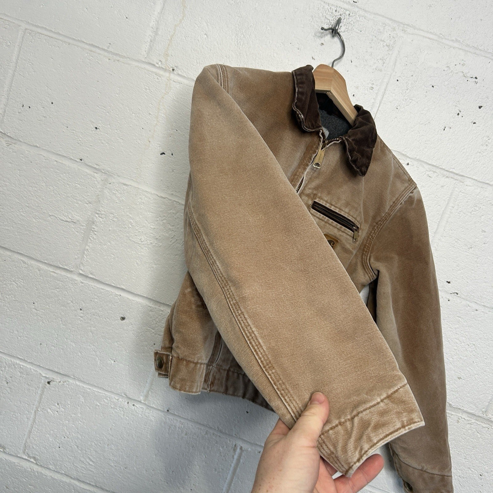 Y2K Carhartt Sherpa-Lined Detroit Jacket “Brown” YYJ97 BRN Youth L/Women’s XS