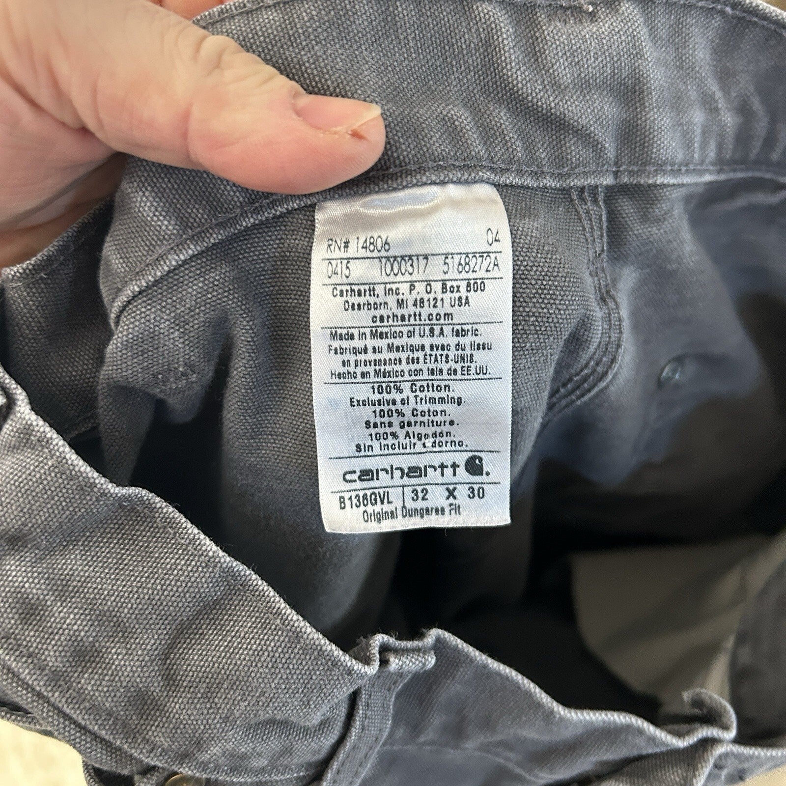 Vintage Carhartt Dungaree DoubleKnee Pants “Gravel Grey”