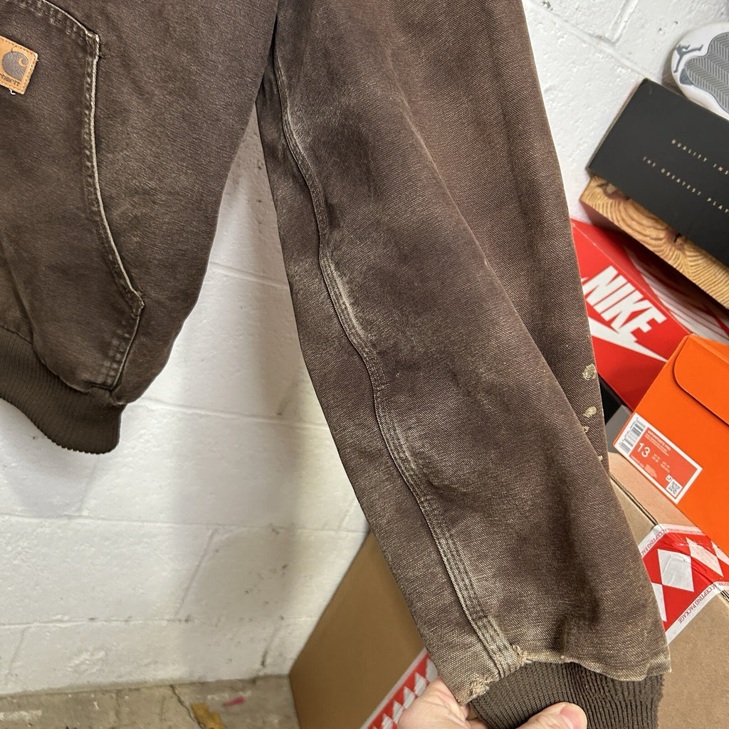 Vintage Carhartt Hooded Active Jacket “Dark Brown” J130 DKB Men’s Large Worn