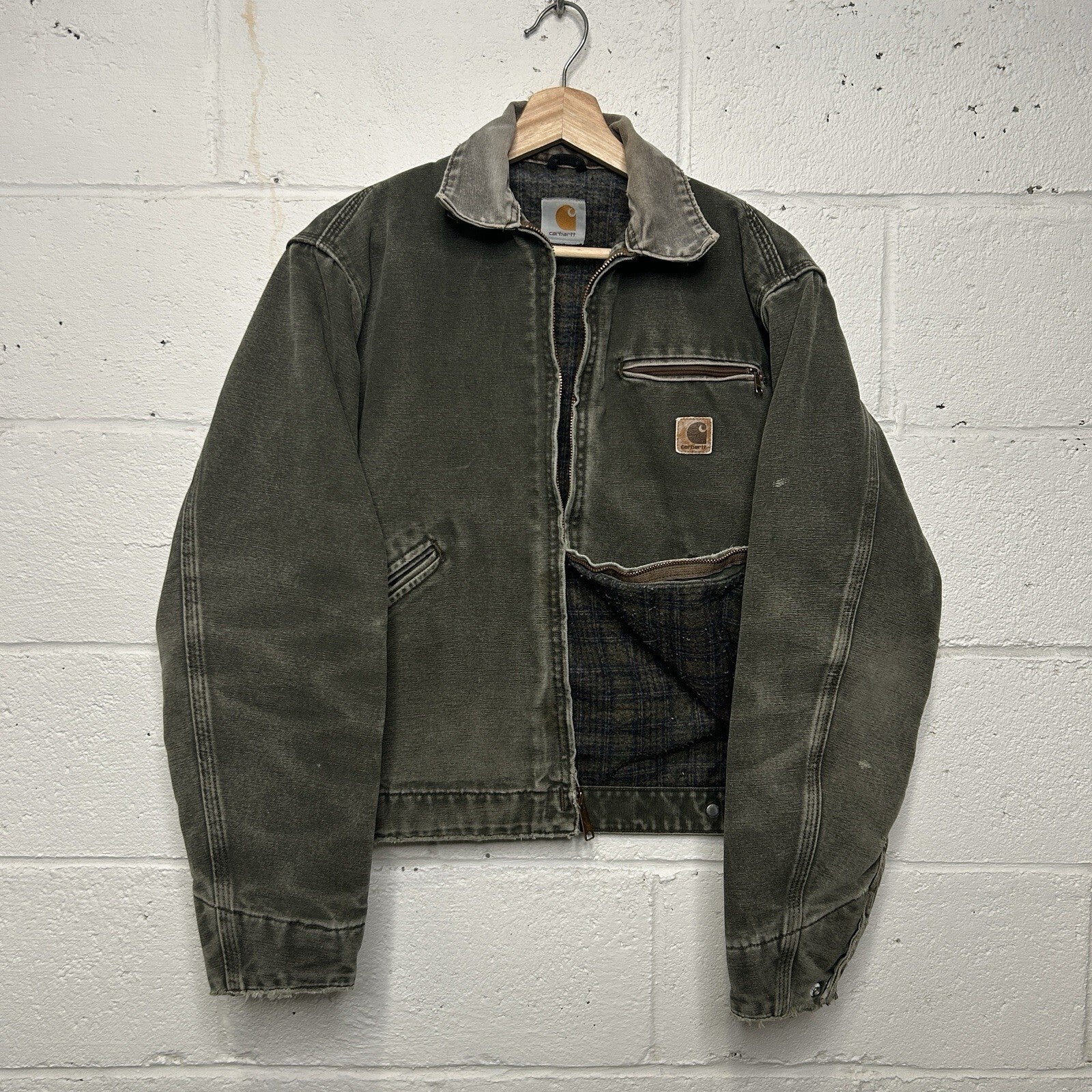 Vintage Carhartt Blanket-Lined Detroit Jacket “Moss Green” J97 MOS Men’s Small