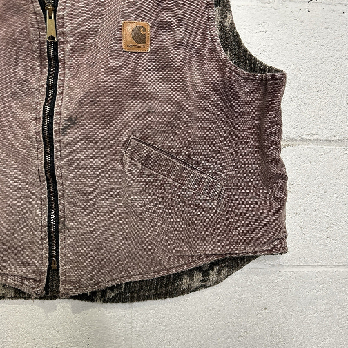 Vintage Carhartt Tundra Aztec Pile Lining Vest “Mocha Dark” VP173 Men’s X-Large