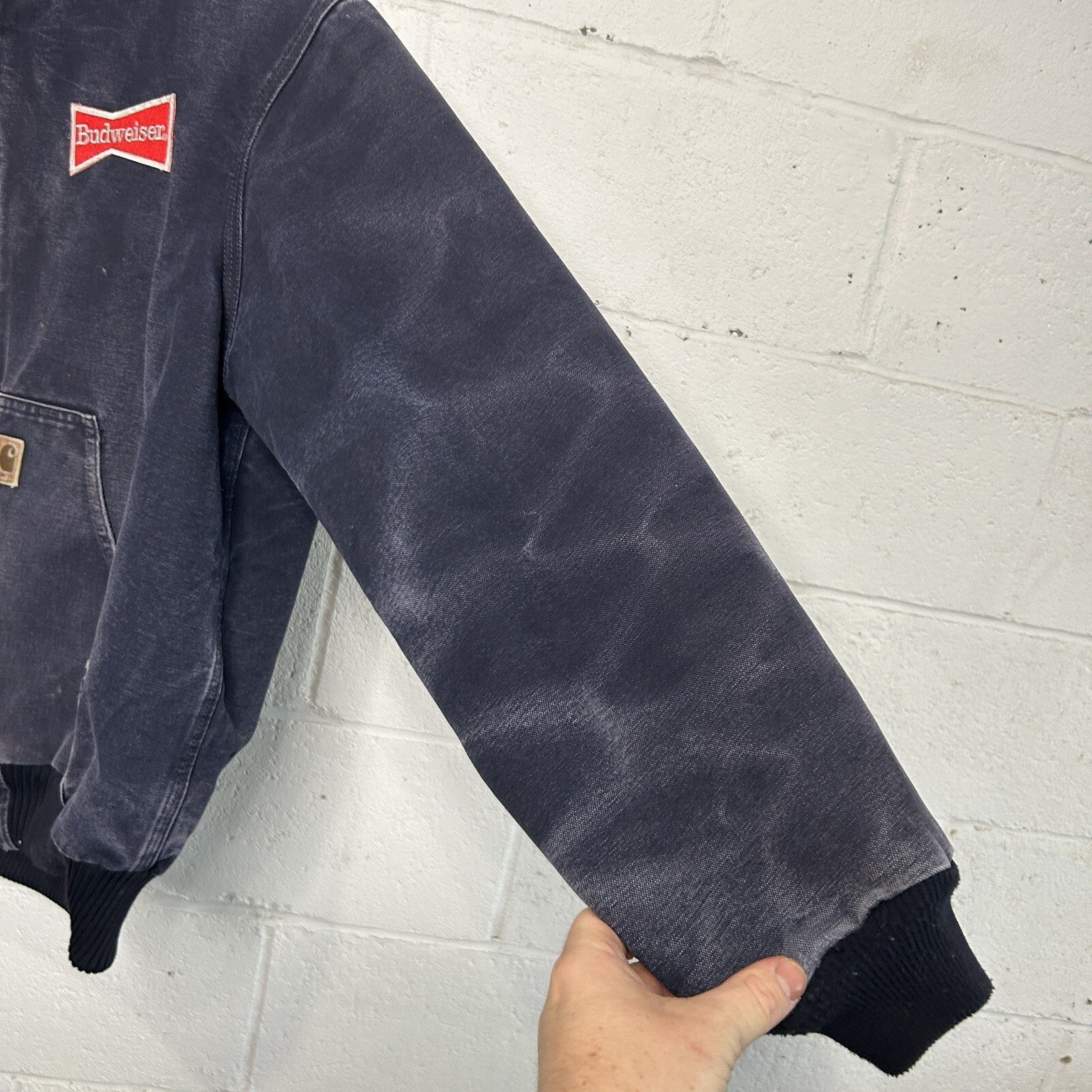 Vintage Carhartt Hooded Active Jacket “Midnight Blue” J130 MDT Men’s Large