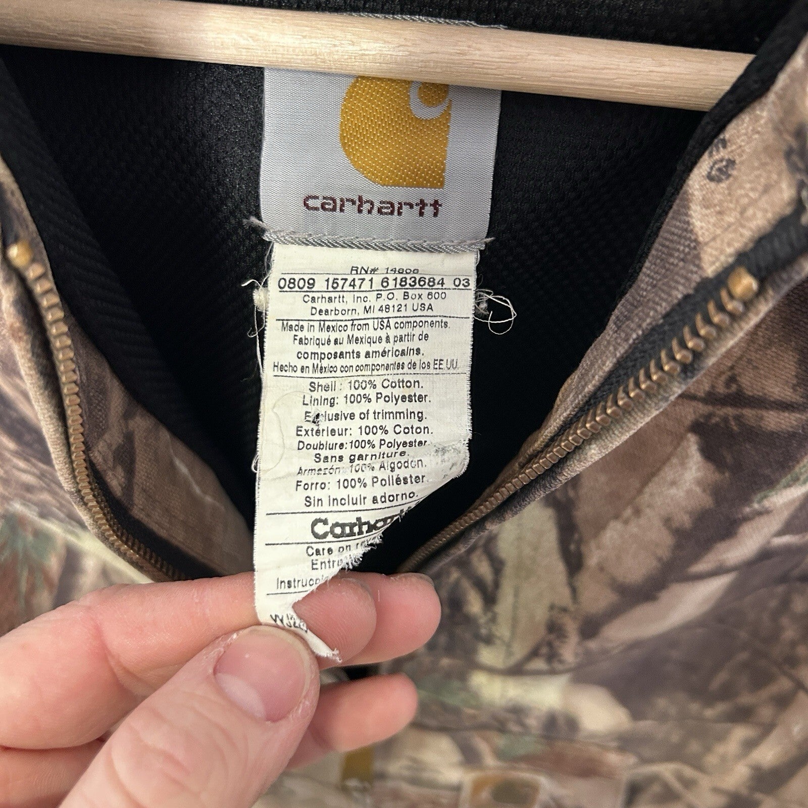 Vintage Carhartt Realtree Thermal-Lined Active Jacket “Camo” YYJ220 CAP Youth L