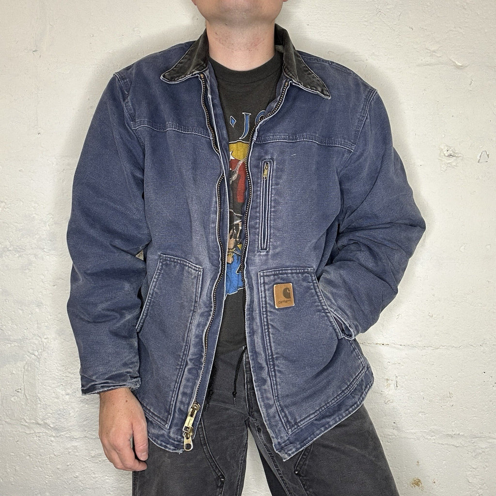 Vintage Carhartt Sherpa-Lined Ridge Jacket “Deep Blue” C61 DPB Men’s Large