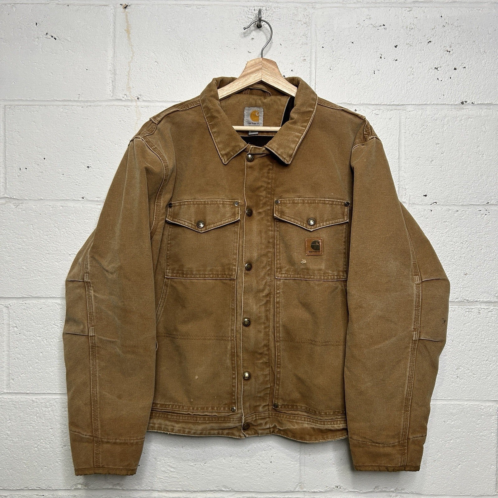 Carhartt Berwick Fleece-Lined Canvas Jacket “Brown” 101230-211 Men’s Large