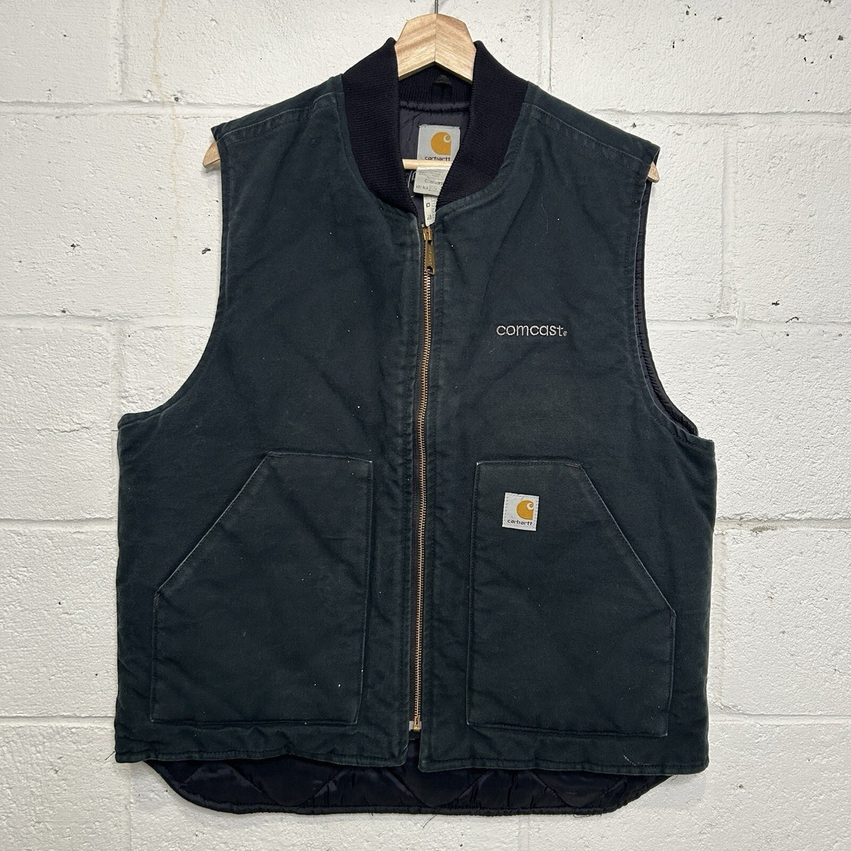 Vintage Faded Carhartt Quilted Artic Vest “Black” V01 BLK Men’s Large