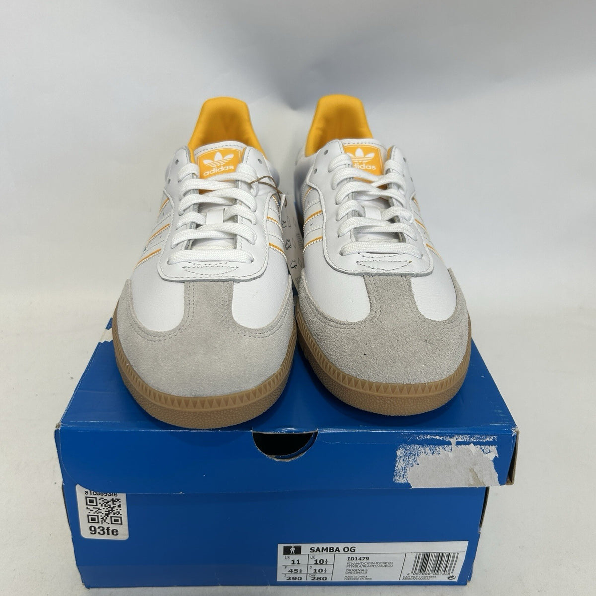 Adidas Originals Samba OG “White Crew Yellow” Sneakers ID1479 Men’s 11 New