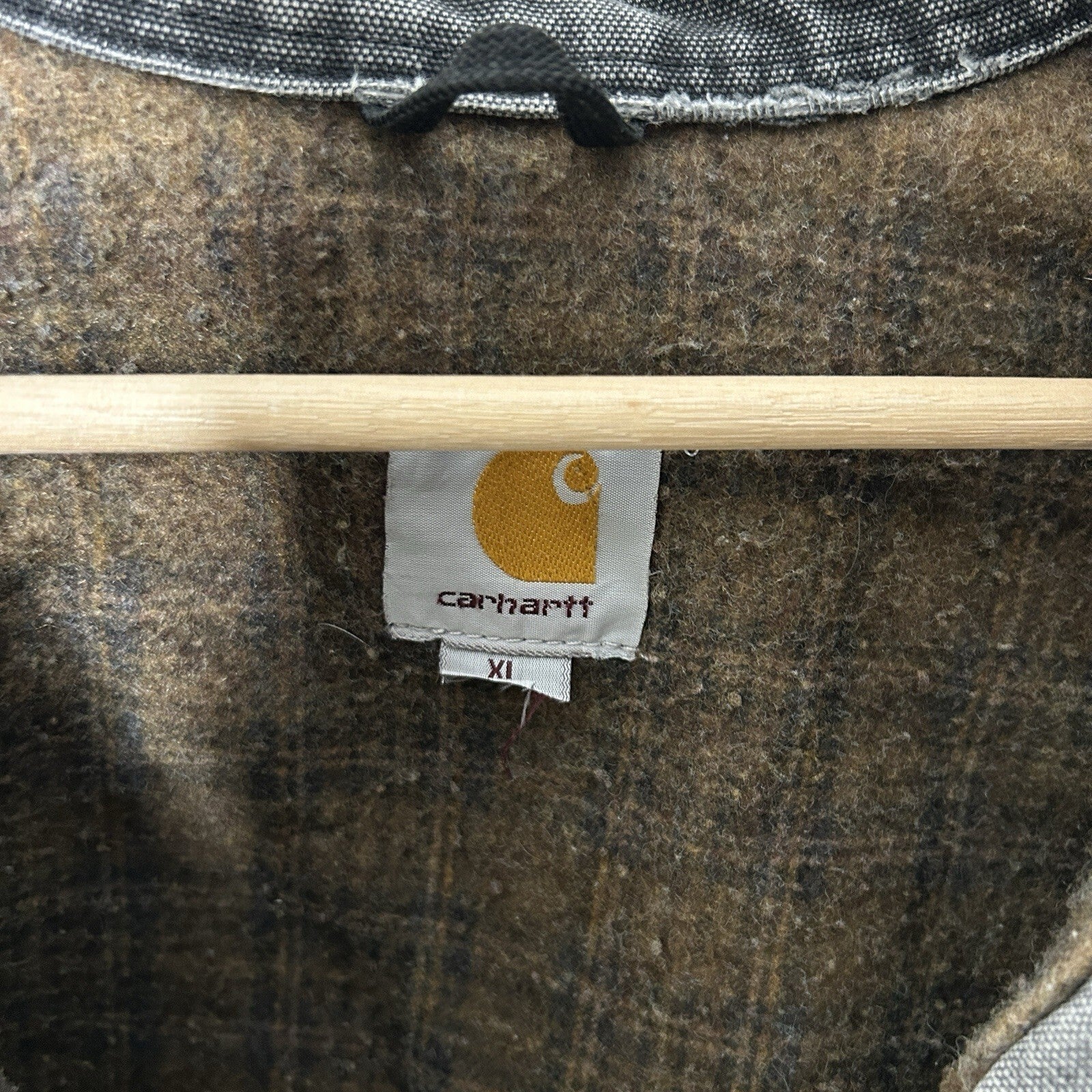 Thrashed Vintage Carhartt Blanket-Lined Detroit Jacket “Gravel” J97 GVL Men’s XL