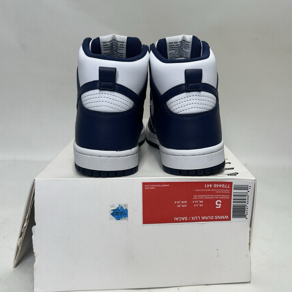 Sacai x NikeLab Dunk Lux “Midnight Navy” 776446-441 Women's 5 New