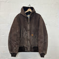 Vintage Faded Carhartt Hooded Active Jacket “Dark Brown” J130 DKB Men’s Large