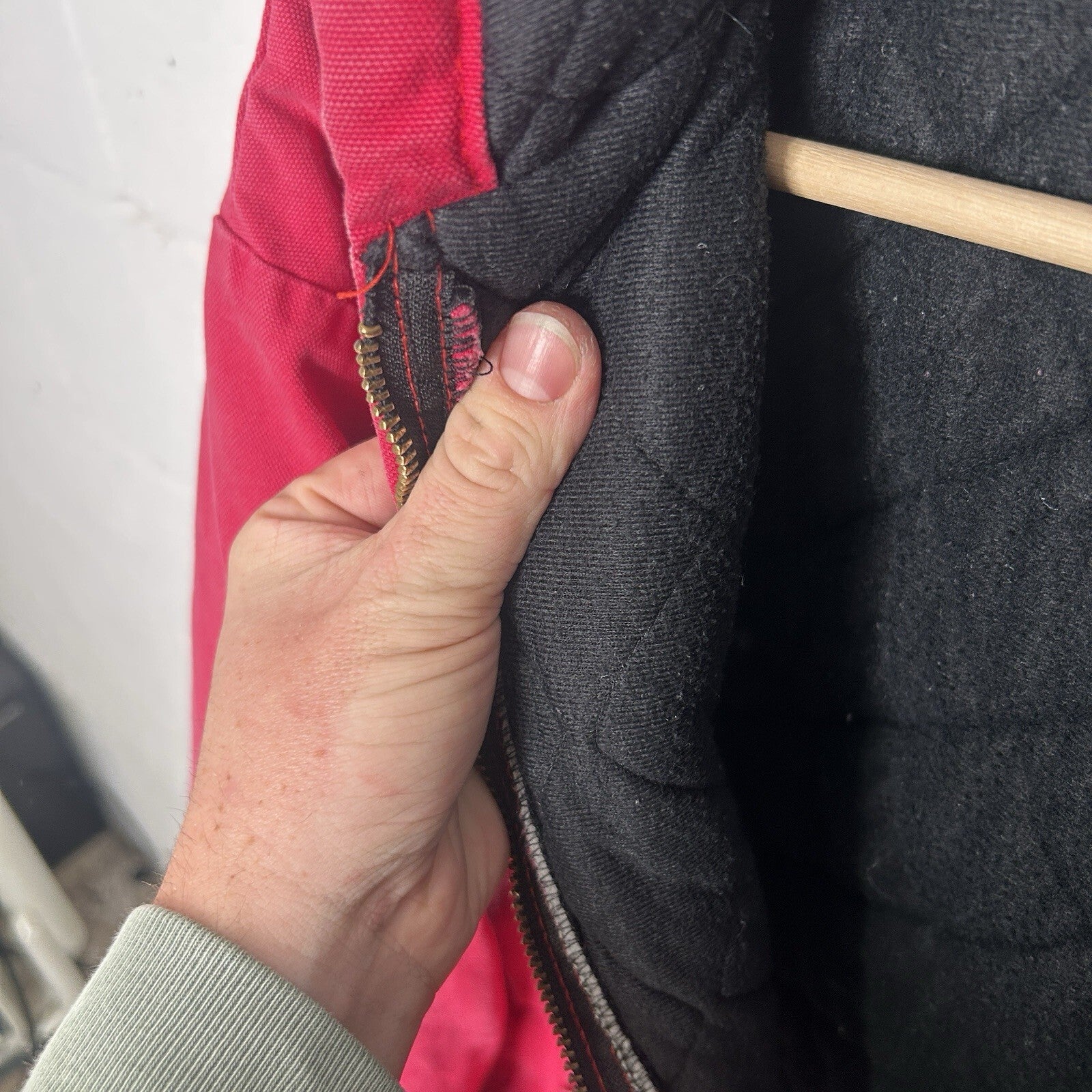 Vintage Polar King Quilted Canvas Hooded Jacket “Red Black” Men’s Large Carhartt