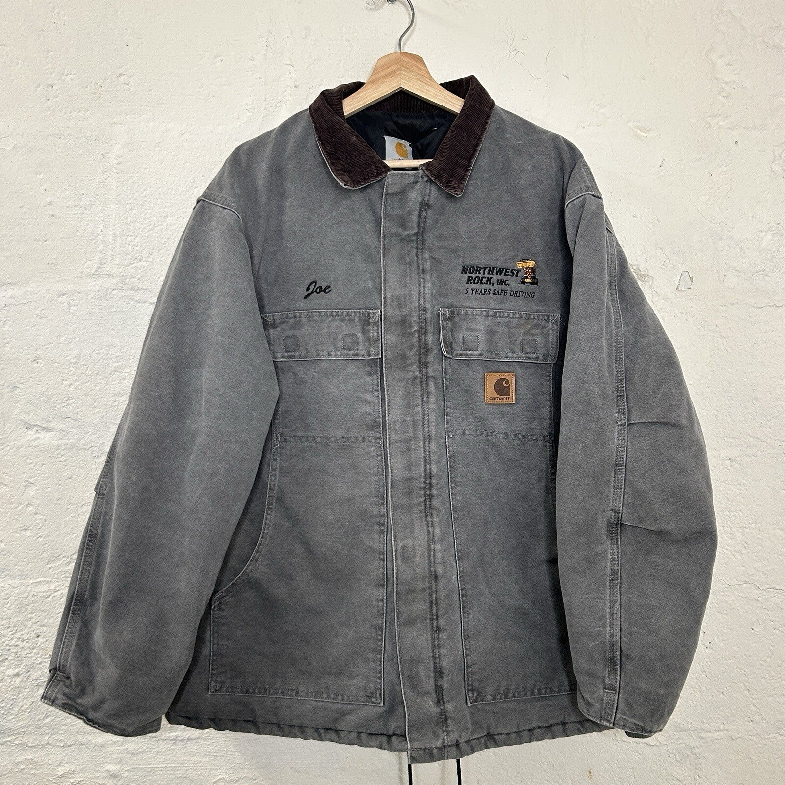 Vintage Carhartt Quilted Arctic Chore Jacket “Cement Grey” C26 CMT Men’s X-Large