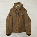 Y2K Carhartt Sherpa-Lined Hooded Multi-Pocket Jacket “Brown” J284 BRN Men’s XL