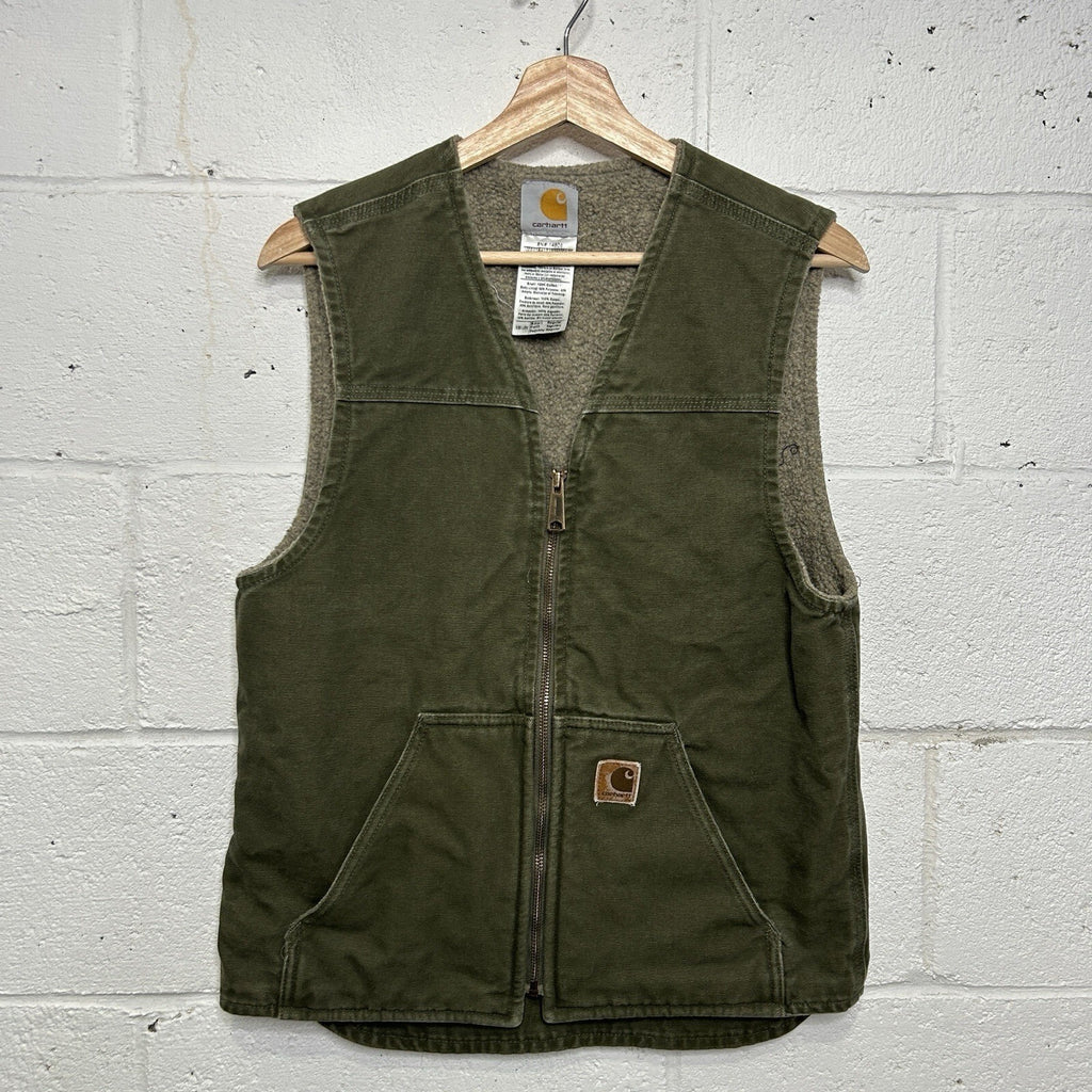 Vintage Carhartt Sherpa-Lined Vest “Light Olive” V26 LOV