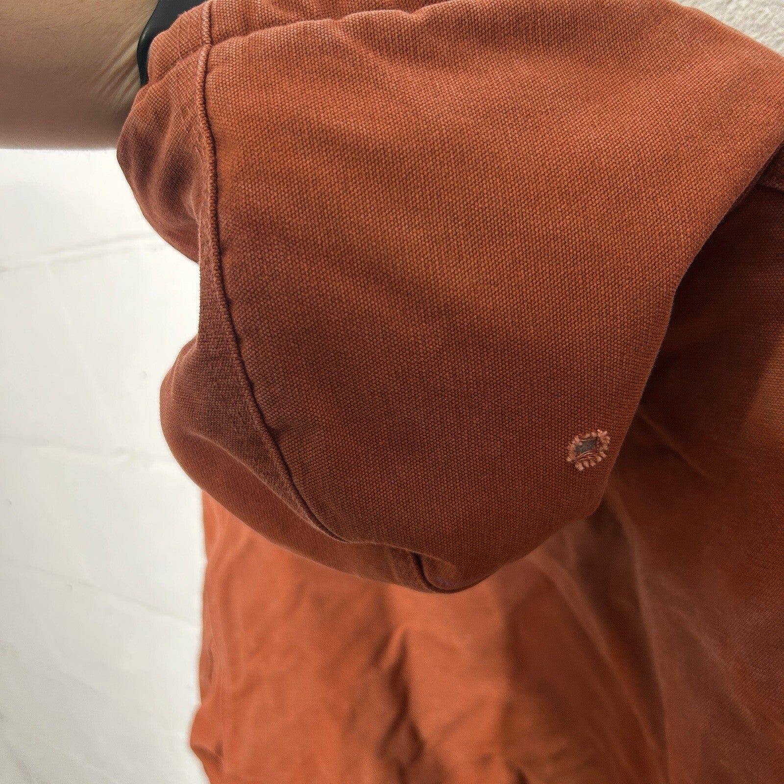 Y2K Carhartt Quilted Hooded Active Jacket “Red Orange” J130 RDO Mens 2XL