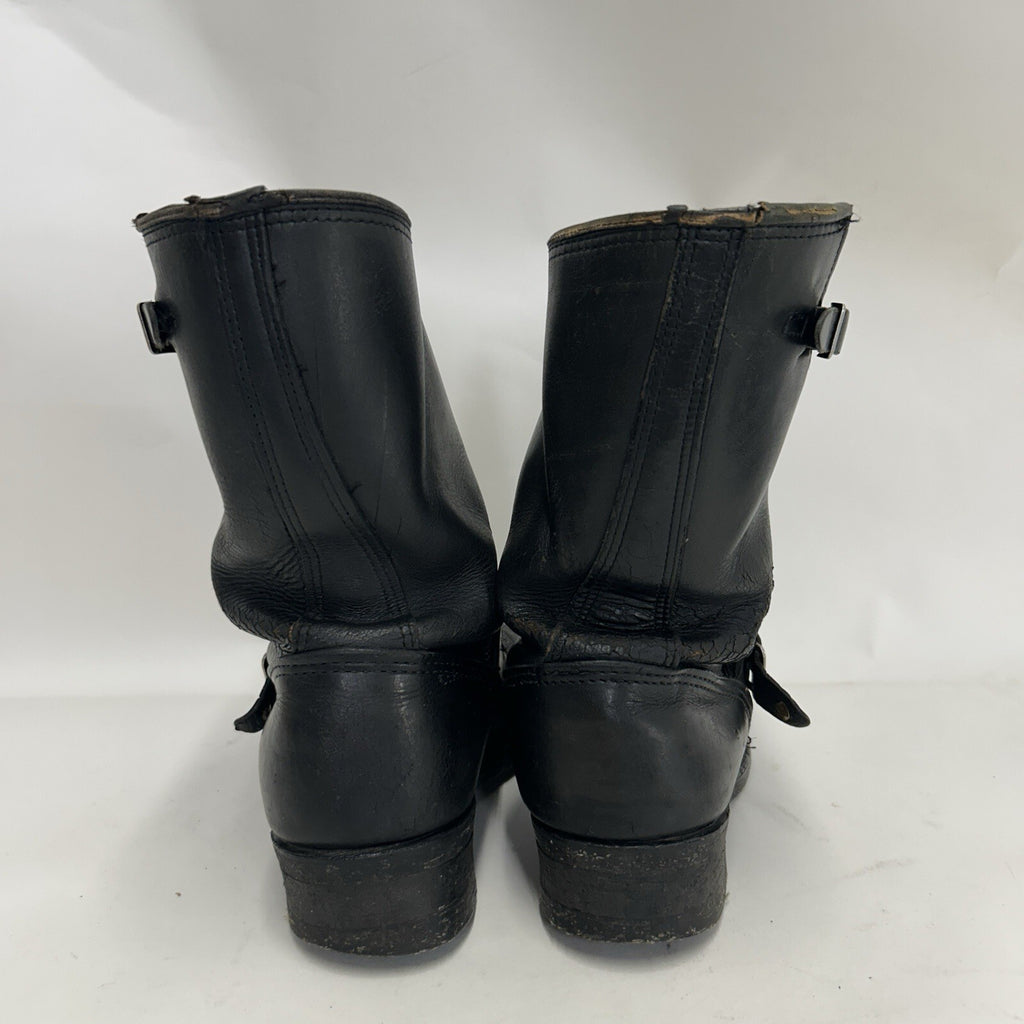 Vintage Riveted Engineer Boots Black Leather Made in USA Style 7800 Men’s 8