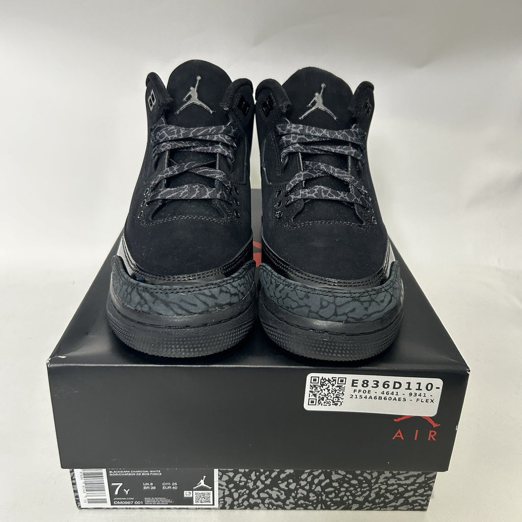 Nike Air Jordan 3 Retro (GS) Shoes "Black Cat" Black DM0967-001 7Y New