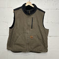 Vintage Carhartt Sherpa Mock-Neck Vest “Light Brown Black” V33-239 Men’s Large