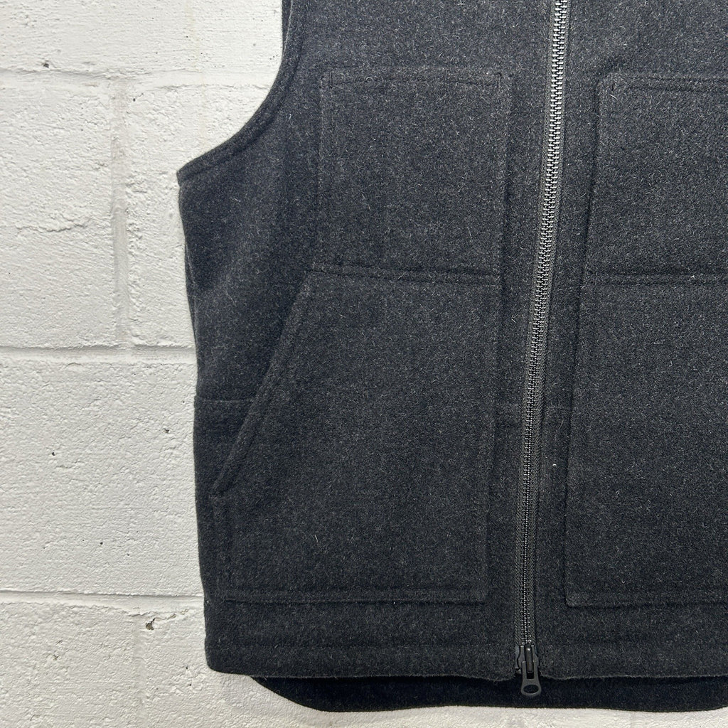 Filson Mackinaw Wool Sherpa-Lined Work Vest “Charcoal”