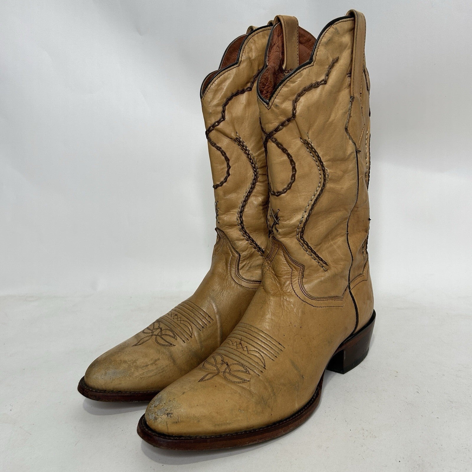 Vintage Dan Post Palamino Albany Boots “Cream” Men’s 11D