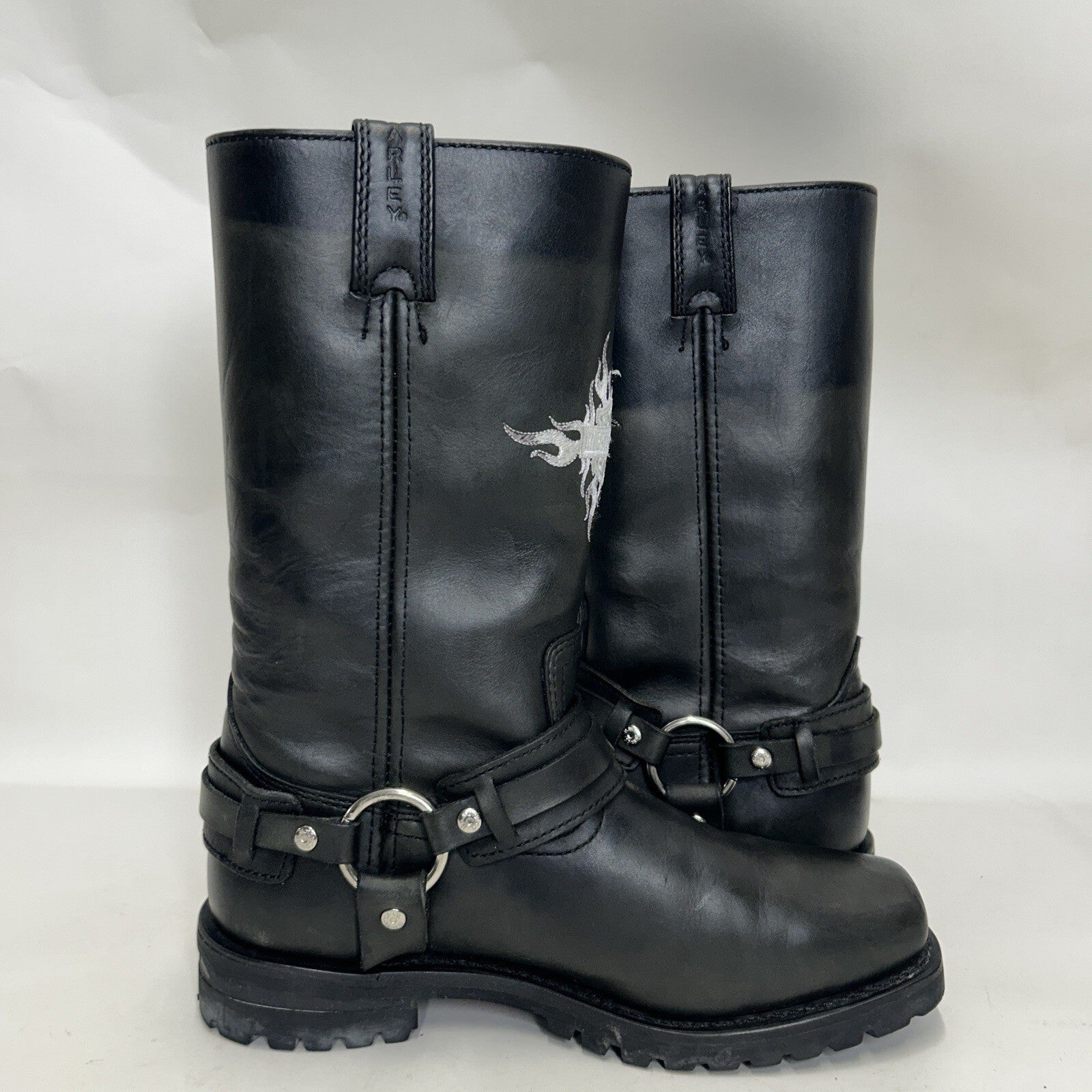 Vintage Harley-Davidson Motorcycle Flame Logo Boots “Black” 91055 Men’s 9