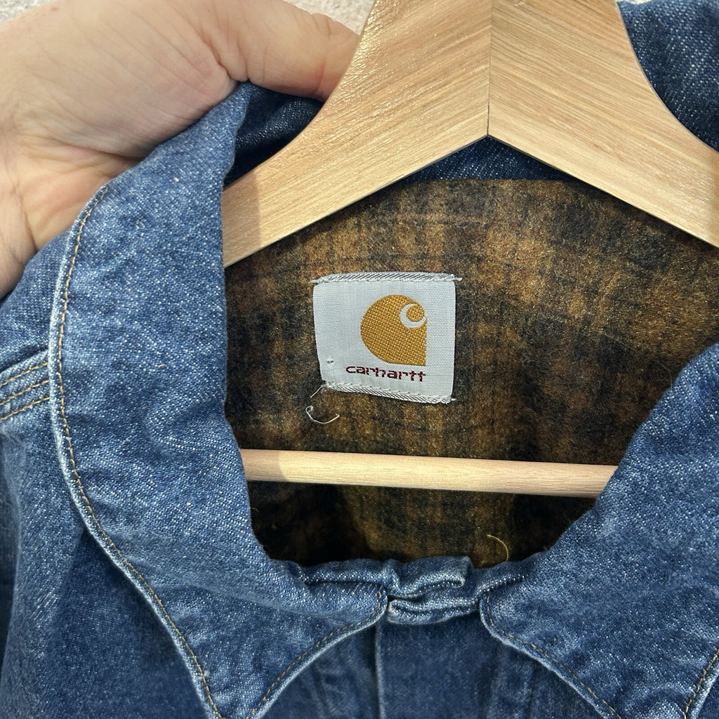 Vintage Carhartt Blanket-Lined Denim Trucker Jacket “Darkstone” J11DST Men’s XL