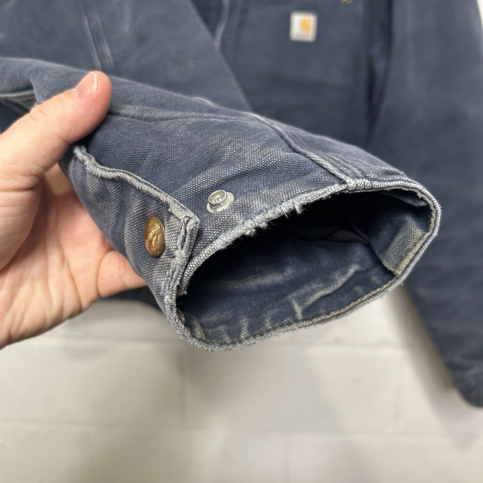 Vintage Carhartt Blanket-Lined Detroit Jacket “Navy” J01 NVY Men’s 46/Large