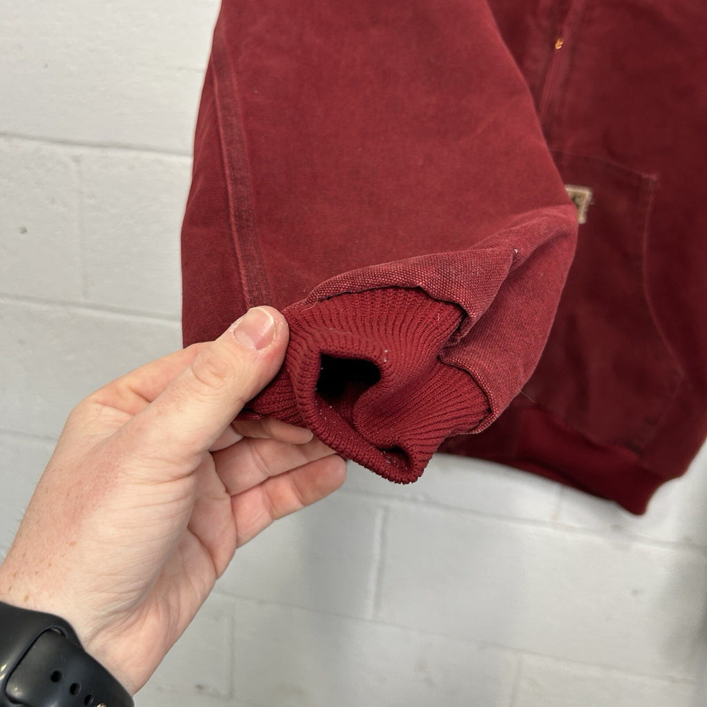 Vintage Carhartt Quilted Hooded Active Jacket “Crimson Red” J130 CRI Men’s Large