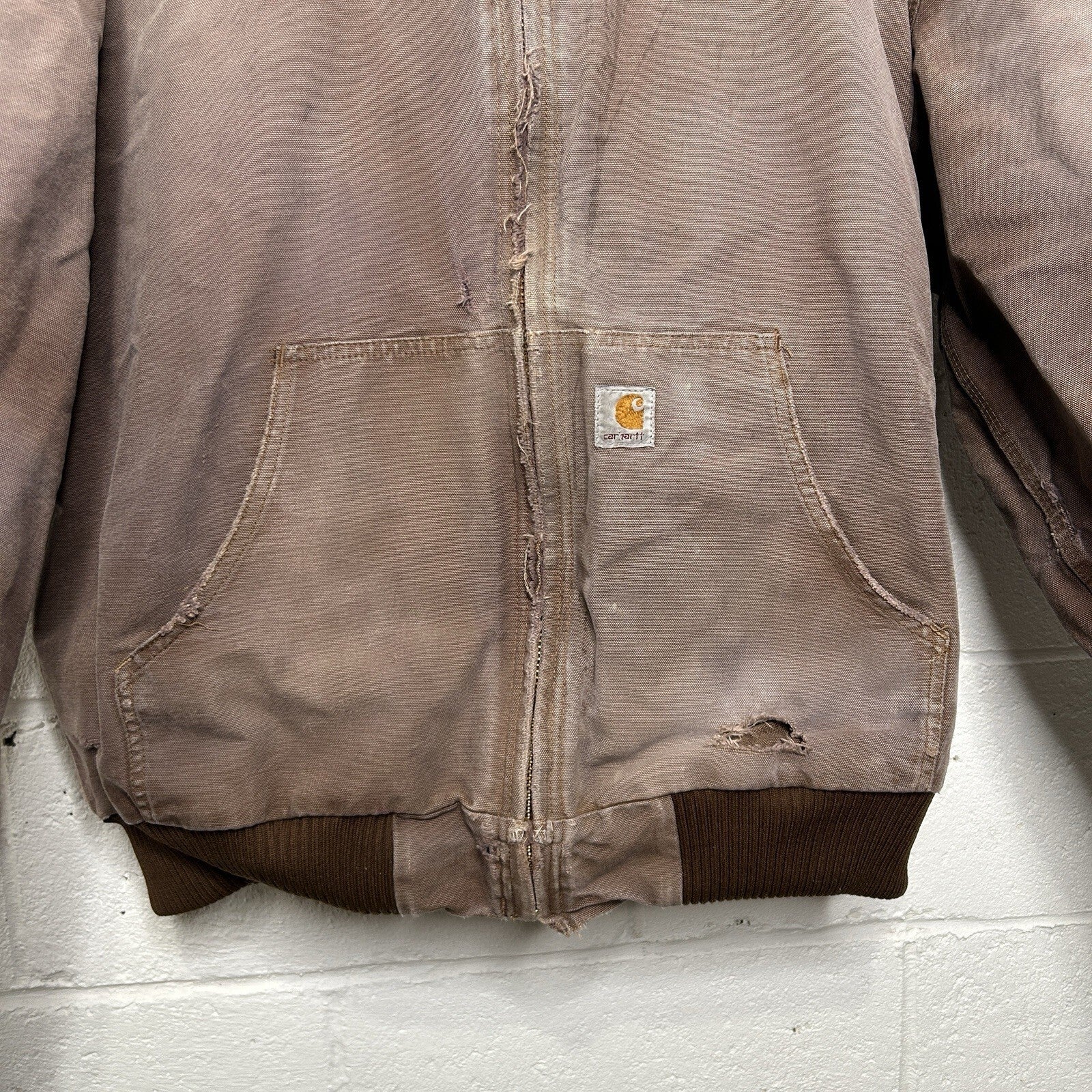 Vintage Dyed Carhartt Quilted Hooded Active Jacket “Brown” J140 BRN Men’s Large