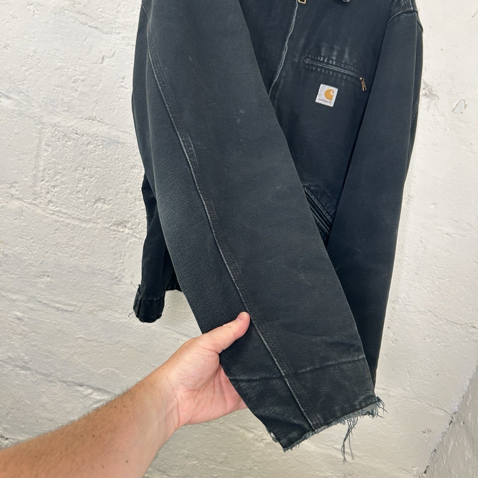 Vintage Faded Carhartt Blanket-Lined Detroit Jacket “Black” J01 BLK Men’s XL
